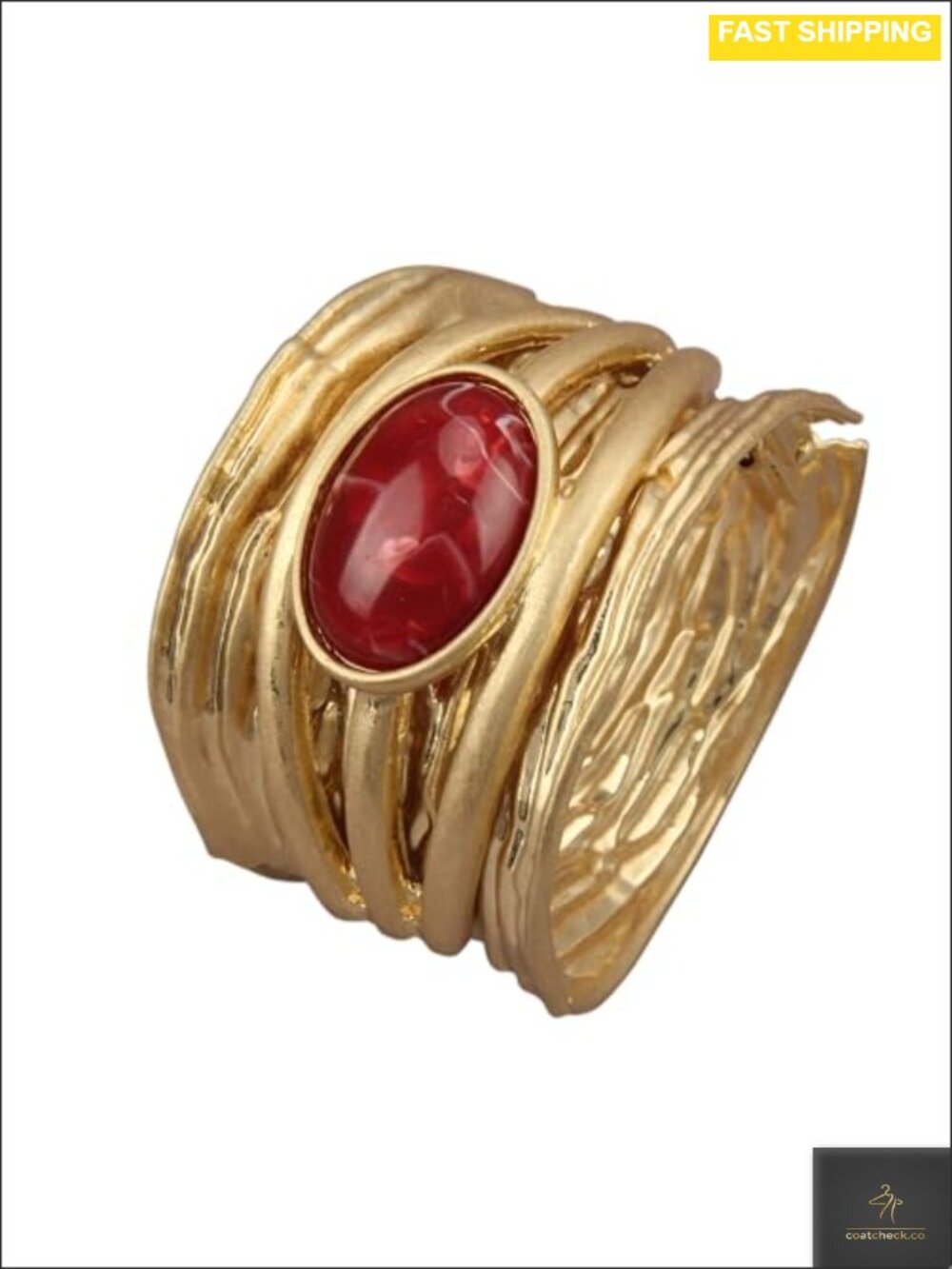 Chunky Gold Cuff Bracelet Large Bangle Statement Jewelry for Women